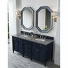 James Martin Vanities Brittany 72in Double Vanity, Victory Blue w/ 3 CM Grey Expo Quartz Top 650-V72-VBL-3GEX